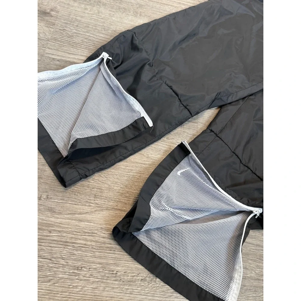 Nike Vintage Track Pants‎ Black Nylon Windbreaker Mesh Lined Boys Large 12-14